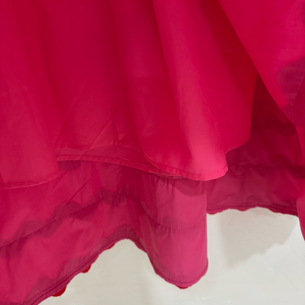 Nwt One Loved Babe Scallop Ric Rac Trim A Line Midi Dress Pink Red Small — image 8 of 8